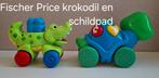 Fischer Price schildpad en krokodil, Kinderen en Baby's, Speelgoed | Fisher-Price, Ophalen of Verzenden, Zo goed als nieuw, Met geluid