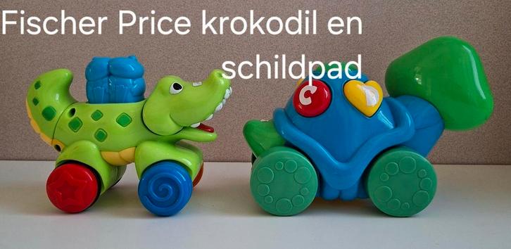 Fischer Price schildpad en krokodil, Kinderen en Baby's, Speelgoed | Fisher-Price, Zo goed als nieuw, Met geluid, Ophalen of Verzenden