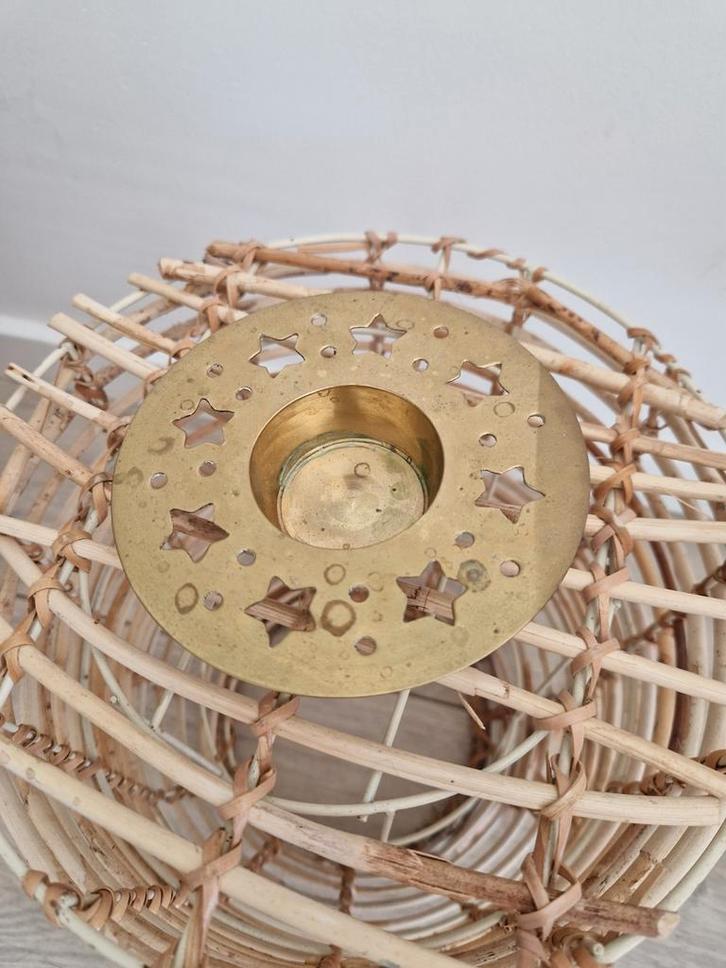 Messing waxinelichthouder brass vintage brocante sterren, Huis en Inrichting, Woonaccessoires | Kandelaars en Kaarsen, Zo goed als nieuw