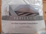 Papillon Molton Topdek Hoeslaken 160x200 - Nieuw, Ophalen, Wit, Hoeslaken of Sloop, Nieuw