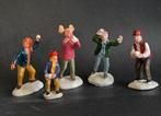 Kerst figuren f68 kerstdorp sneeuwballen gevecht set, Verzenden, Zo goed als nieuw