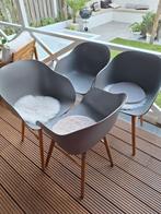 4 grijze kuipstoelen, Ophalen, Gebruikt, Kunststof