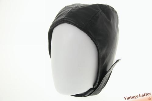 Vintage Vliegeniersmuts Stilo Noir zwart imitatie leer 56-60, Kleding | Heren, Mutsen, Sjaals en Handschoenen, Zo goed als nieuw