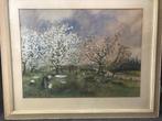 gouache bloeiend landschap impressionistisch d.roggeveen, Antiek en Kunst, Ophalen of Verzenden
