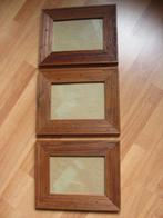 3 houten sober stoere fotolijstjes / lijstjes ong. 25 x 20cm, Gebruikt, Ophalen of Verzenden