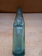 Antieke glazen kogel knikker fles licht groen codd-neck 1900, Antiek en Kunst, Ophalen of Verzenden