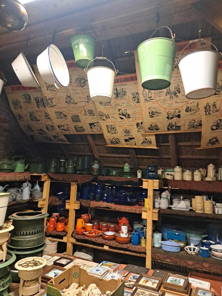 Emaille groene emmer, Antiek en Kunst, Antiek | Emaille, Ophalen