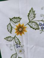 Vintage tafelkleed onderzetter geborduurd geel groen (AL45), Huis en Inrichting, Ophalen of Verzenden, Zo goed als nieuw, Rechthoek