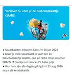 Spaarkaarten voor 2e bioscoopkaartje gratis., Tickets en Kaartjes, Drie personen of meer, Kortingskaart