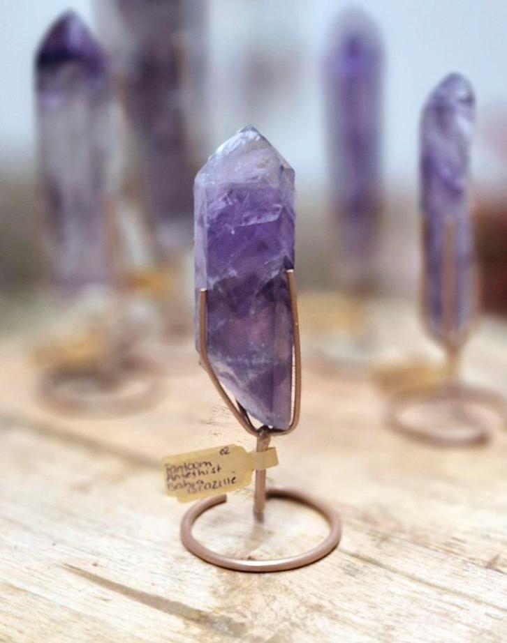 Fantoom Amethist punt Bahia, Verzamelen, Mineralen en Fossielen, Mineraal, Verzenden