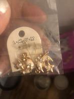 Gouden oorbellen met strass steentjes, Overige materialen, Hangers, Nieuw, Ophalen of Verzenden