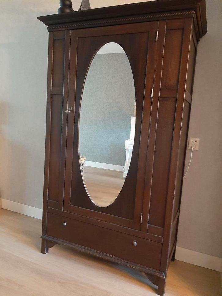 Kast met spiegel, Antiek en Kunst, Antiek | Meubels | Kasten, Ophalen