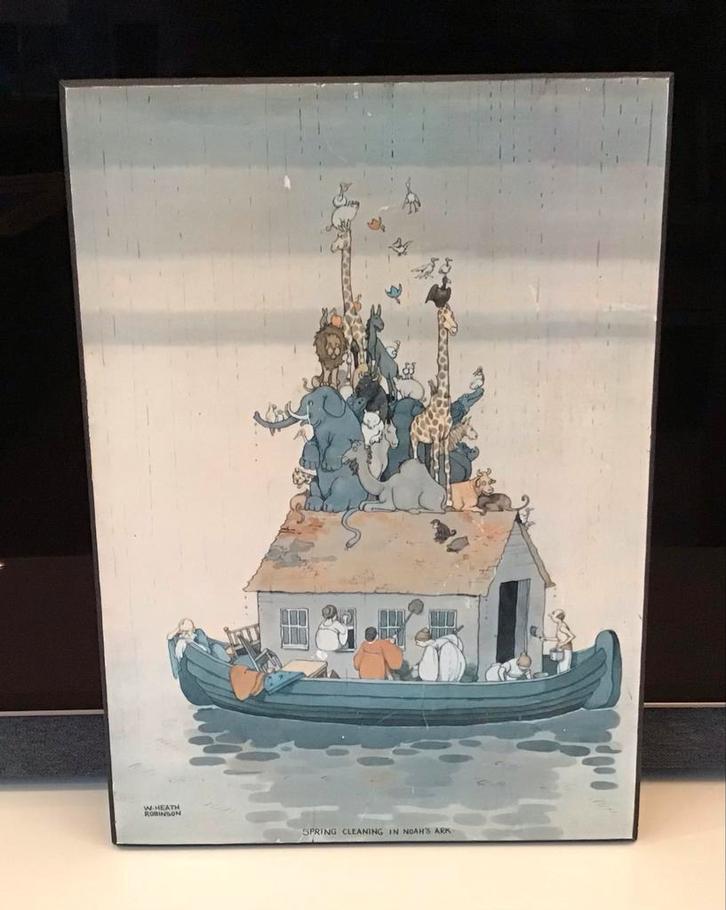 W. Heath Robinson - Lente schoonmaak Noach's Ark, Antiek en Kunst, Kunst | Tekeningen en Foto's, Ophalen of Verzenden