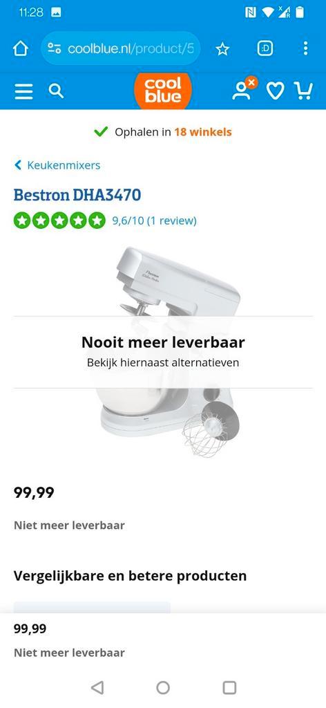 Keukenmixer Bestron Kitchen Master DHA 3470, Witgoed en Apparatuur, Keukenmixers, Zo goed als nieuw, Ophalen