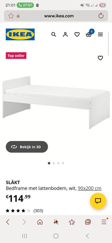 2x Nieuw Ikea Slakt bedframe + lattenbodem, Huis en Inrichting, Slaapkamer | Bedden, Ophalen