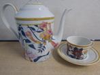 Vintage thee/koffie set van Porcelain of Paris., Kop en/of schotel, Gebruikt, Ophalen, Porselein