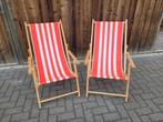 11 vintage gekleurde strandstoelen, Tuin en Terras, Ophalen, Gebruikt, Hout, Inklapbaar