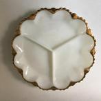 Art Deco Anchor Hocking Opaline Melkglas pers glazen 3-vak, Antiek en Kunst, Ophalen