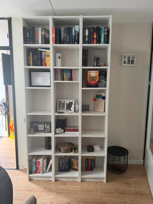 BIlly ikea kast 3x incl opzetstukken, Huis en Inrichting, Kasten | Boekenkasten, Gebruikt, 25 tot 50 cm, Ophalen