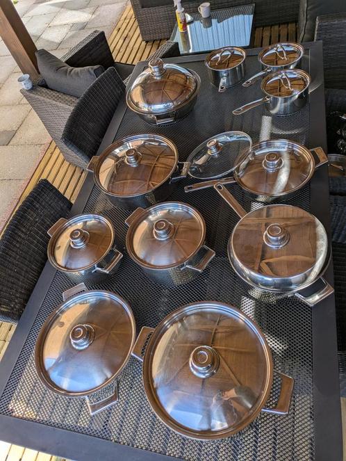 Siemens Simtronic pannenset, Huis en Inrichting, Keuken | Potten en Pannen, Zo goed als nieuw, Pannenset, Rvs, Ophalen