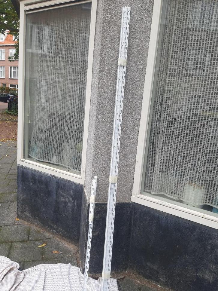 Element wandrail dubbel wit 206 cm, en steunen, Huis en Inrichting, Kasten | Boekenkasten, Gebruikt, 50 tot 100 cm, 200 cm of meer