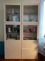 Twee vitrinekasten met glazen deuren, Ophalen, 150 tot 200 cm, 25 tot 50 cm, Met deur(en)