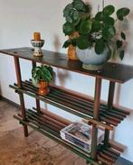 Vintage retro stokkenkast jaren 50-60 stellingkast, Ophalen, Zo goed als nieuw, Minder dan 150 cm, Minder dan 100 cm