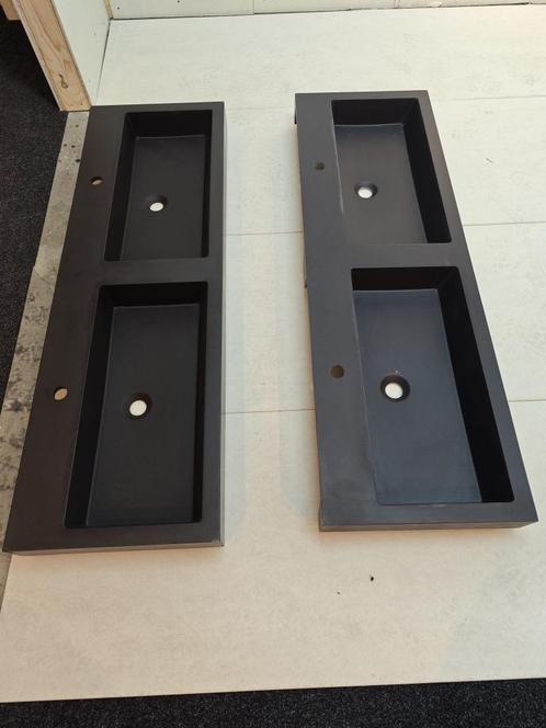 Wasbakken Steen Zwart 140x45x12 - 2 Stuks - Opruiming!, Huis en Inrichting, Badkamer | Badkamermeubels, Gebruikt, Wasbak of Wastafel