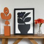 Schilderij van hout "plant in pot" in bloklijst - handmade., Minder dan 50 cm, Oorspronkelijke maker, Nieuw, Ophalen of Verzenden