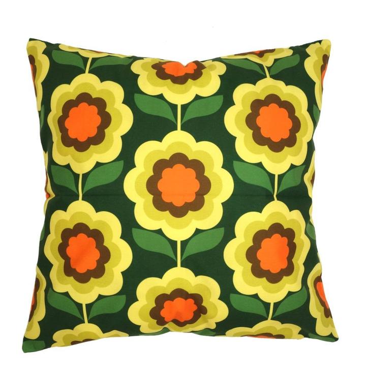 Retro kussenhoes Honey groen 45 x 45 cm, Huis en Inrichting, Woonaccessoires | Kussens, Nieuw, Groen, Vierkant, Verzenden