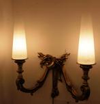Een Vergulde wandlamp uit het Ritz Hotel in Parijs., Ophalen, Zo goed als nieuw, Glas, Vintage , antiek