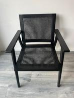 Karwei fauteuil zwart webbing japandi stijl hout, Ophalen, Zo goed als nieuw, Hout, 50 tot 75 cm