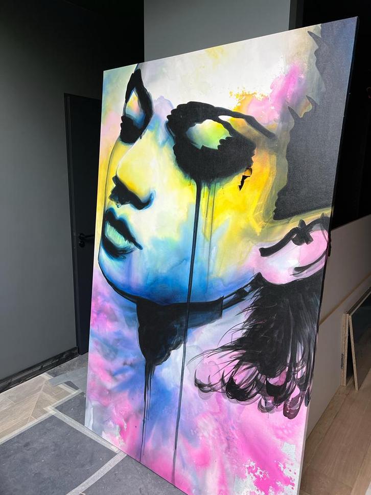 Groot schilderij, Antiek en Kunst, Kunst | Schilderijen | Abstract, Ophalen