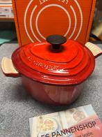 Vintage Le Creuset Hartjespan 20 cm eerste editie!, Huis en Inrichting, Keuken | Potten en Pannen, Gebruikt, Gietijzer, Ophalen of Verzenden