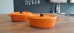 2 Cocotte ovenschaaltjes oranje, Huis en Inrichting, Ophalen of Verzenden, Nieuw, Overige materialen