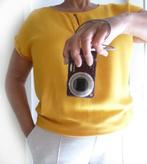 Tom Tailor: geel viscose dames shirt (medium = maat 38), Maat 38/40 (M), Geel, Zo goed als nieuw, Korte mouw