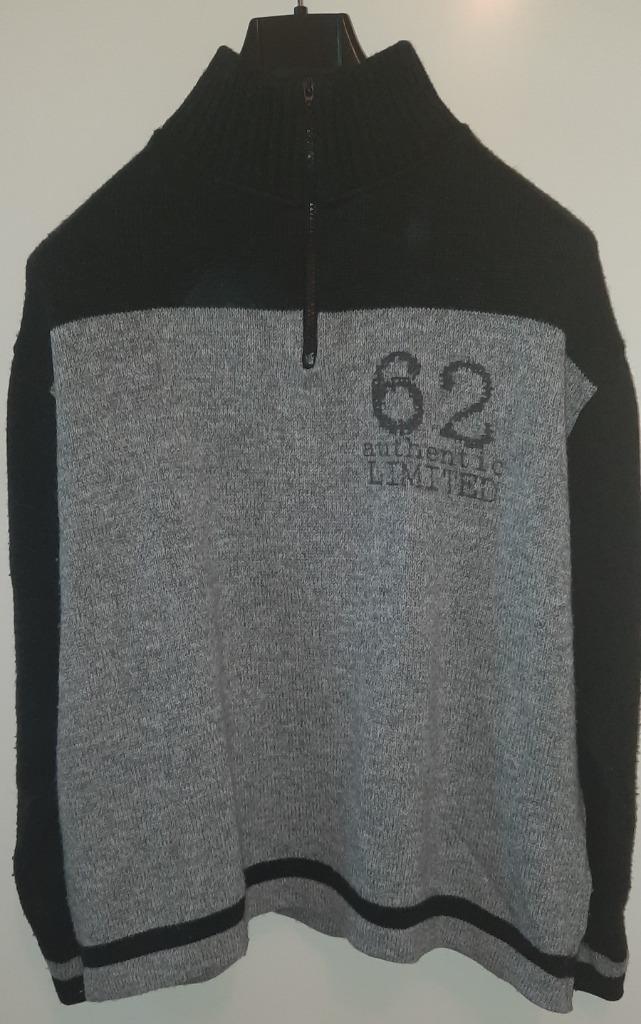 Trui/pullover met rits Broker's Line zwart/grijs maat L, Kleding | Heren, Truien en Vesten, Gedragen, Maat 52/54 (L), Zwart, Ophalen of Verzenden