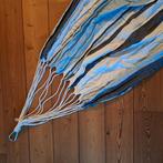 Katoenen hangmat met bevestigingsmateriaal, Tuin en Terras, Hangmatten, Opvouwbaar, Ophalen of Verzenden, Zo goed als nieuw, Eenpersoons