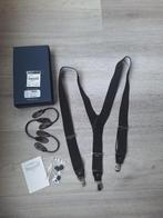 ZGAN Profuomo bretels zwart met wit stipje en leer afgewerkt, Overige kleuren, Ophalen of Verzenden, 115 cm of meer, Profuomo