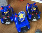 3x Paw Patrol Chase politie auto + 2 pups en 1 badge, Gebruikt, Ophalen of Verzenden