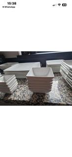 Vierkant wit servies, Huis en Inrichting, Keuken | Servies, Ophalen, Zo goed als nieuw, Bord(en), Overige stijlen