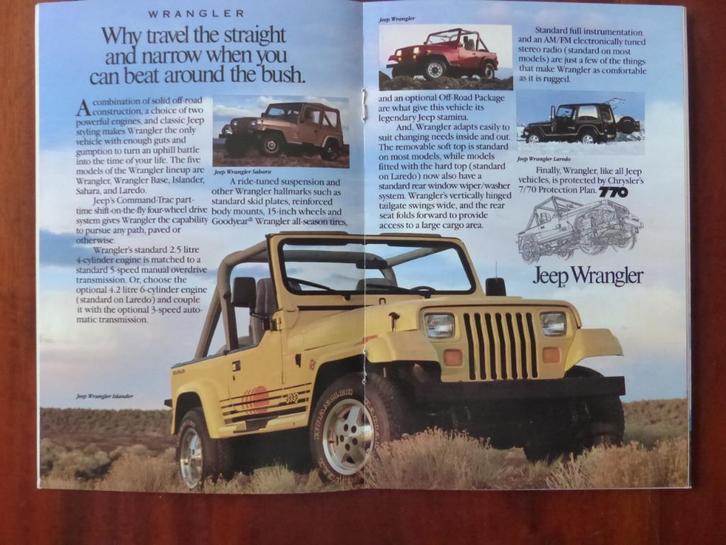 Jeep full line 1990 brochure USA, Boeken, Auto's | Folders en Tijdschriften, Nieuw, Overige merken, Verzenden