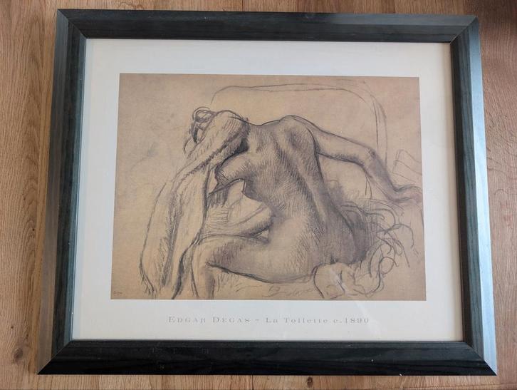 Degas - La Toilette c.1890 Ingelijst, Antiek en Kunst, Kunst | Tekeningen en Foto's, Ophalen of Verzenden