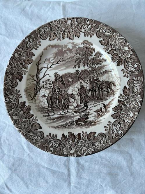 Staffordshire Engelse ontbijtbordjes (4 x), Antiek en Kunst, Antiek | Servies los, Ophalen of Verzenden