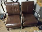 2 skai leren  stoelen, Huis en Inrichting, Fauteuils, Ophalen, Gebruikt, Minder dan 75 cm, 50 tot 75 cm