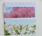 2 dubbele wenskaarten witte bloemen en roze bloesem, Diversen, Ophalen of Verzenden, Zo goed als nieuw