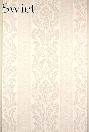 5727 Vintage barok behang wit beige roze klassiek swiet beschikbaar voor biedingen