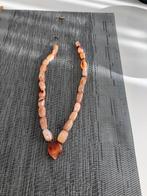 Oranje agaat ketting met hart hanger, Sieraden, Tassen en Uiterlijk, Kettingen, Met hanger, Gebruikt, Oranje, Ophalen of Verzenden