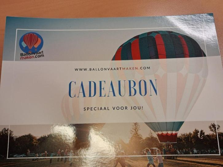cadeaubon ballonvaart, Tickets en Kaartjes, Kortingen en Cadeaubonnen, Twee personen, Overige typen, Cadeaubon