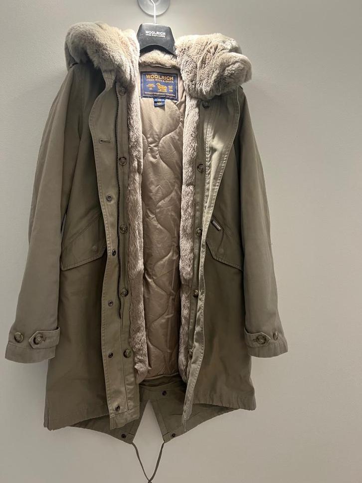 Woolrich jas kaki met uitneembare voering, Kleding | Dames, Jassen | Winter, Nieuw, Maat 34 (XS) of kleiner, Beige, Ophalen